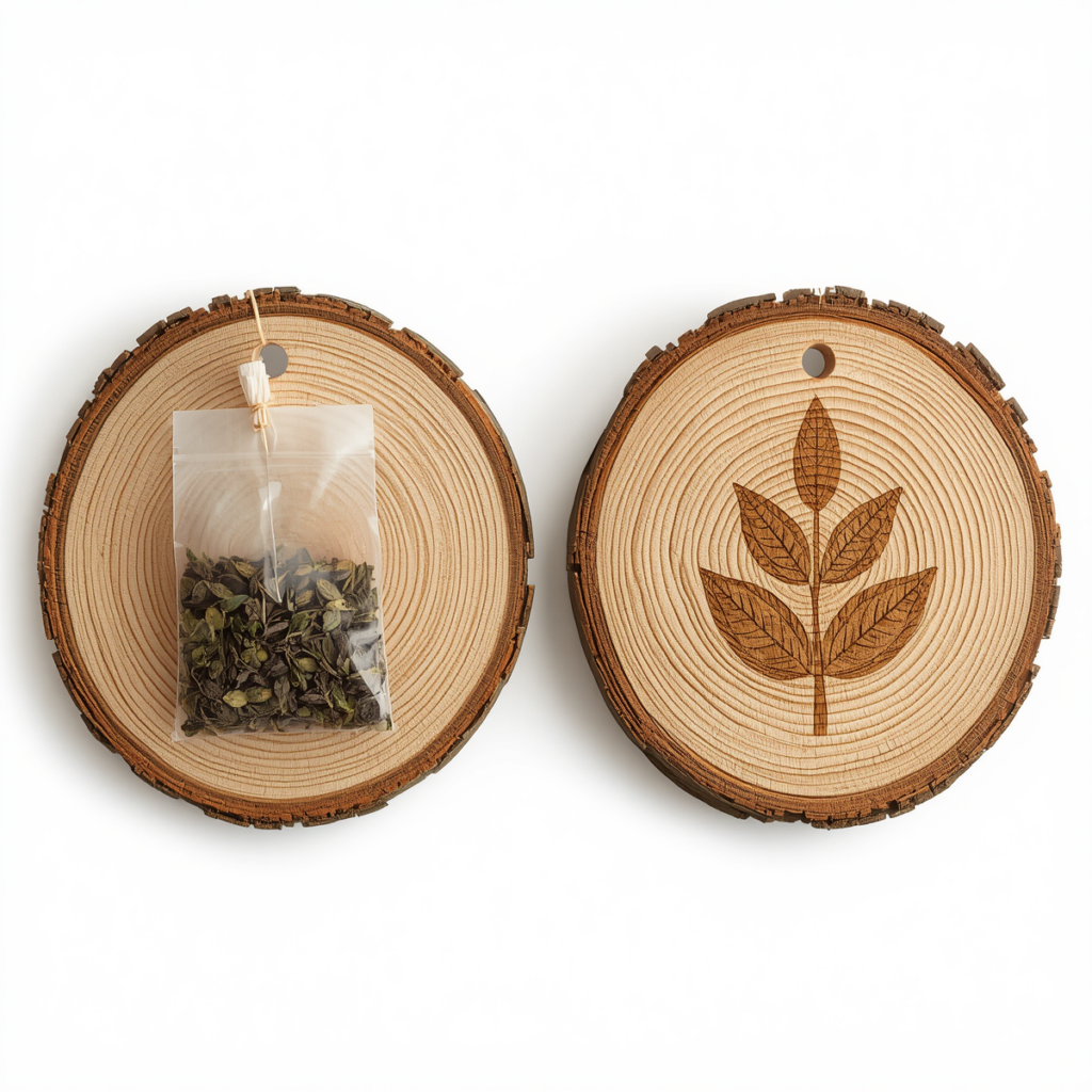 Tisana 30g Sottobicchiere Legno Decorato |Herbal Eco Design